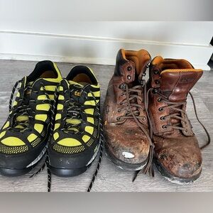 Two Pairs of Boots/Work Shoes Timberland PRO & CAT Size 10 Men’s Steel Toe
